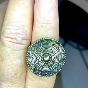 Brass Medallion style Ring